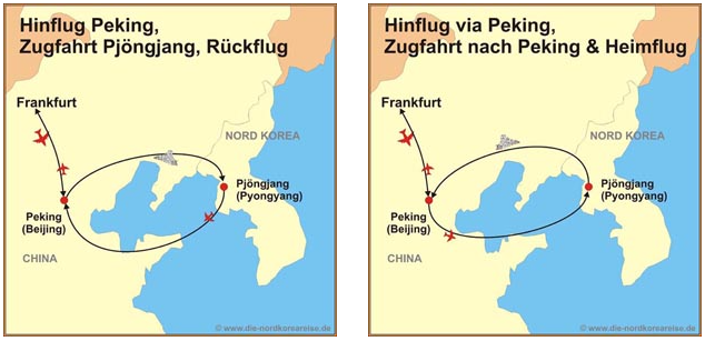 Anreise nach Nordkorea mit Zug und/oder Flugzeug